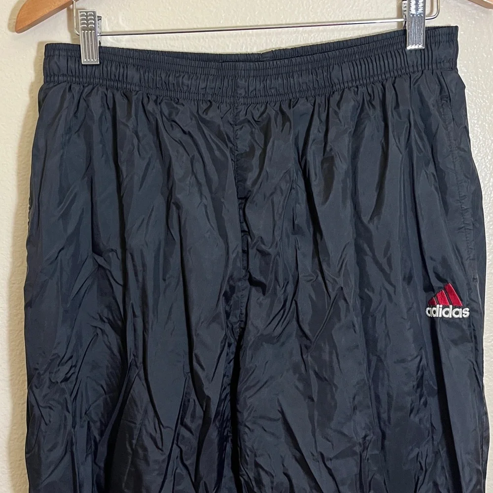 Adidas Men's Black Joggers with Red Logo